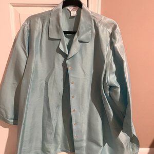 Allison Taylor Womens Long Sleeve Silk Top - Size 2X